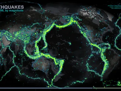 Every recorded earthquake of magnitude 4 of higher since 1898