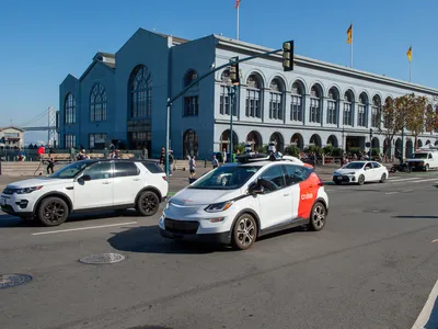 <p>A Cruise car goes for a ride in San Francisco.</p>

<p></p>