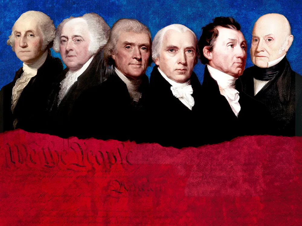 Illustration of the first six presidents